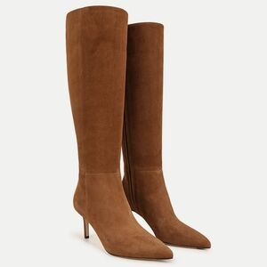 Veronica Beard Lisa Suede Mid-Heel Tall Boot NWOB